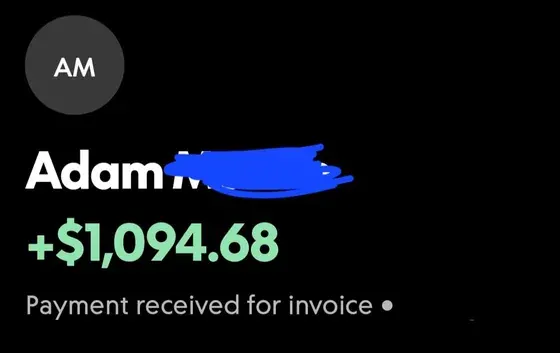 Client payment received: $1,094.68