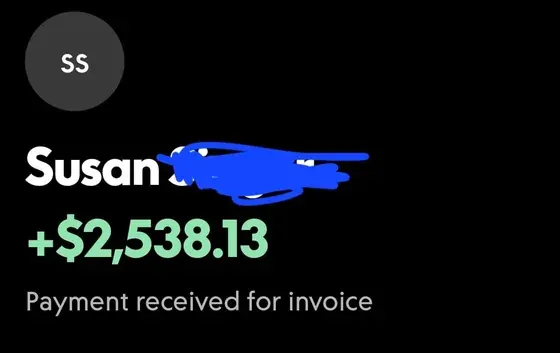 Client payment received: $2,538.13